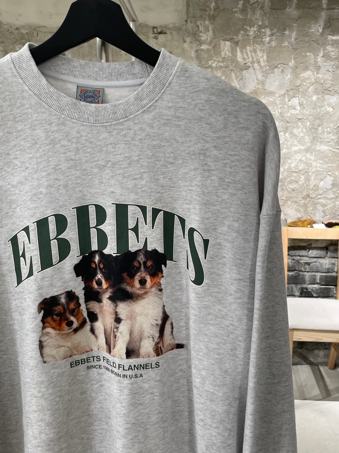 이벳필드 멜란지 그레이 보더콜리 퍼피 스웻 셔츠 상품이미지3