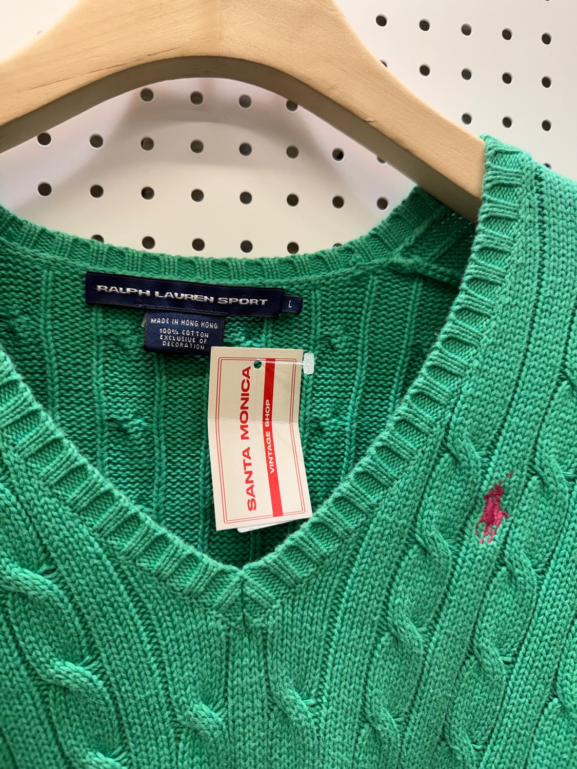 폴로 랄프로렌 핑크 포니 브이넥 케이블 니트 U272 상품이미지4