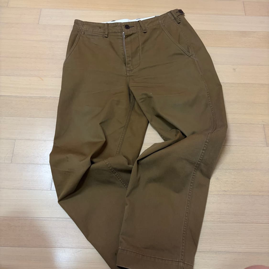 카키스 워시드 치노 팬츠 브라운 상품이미지2
