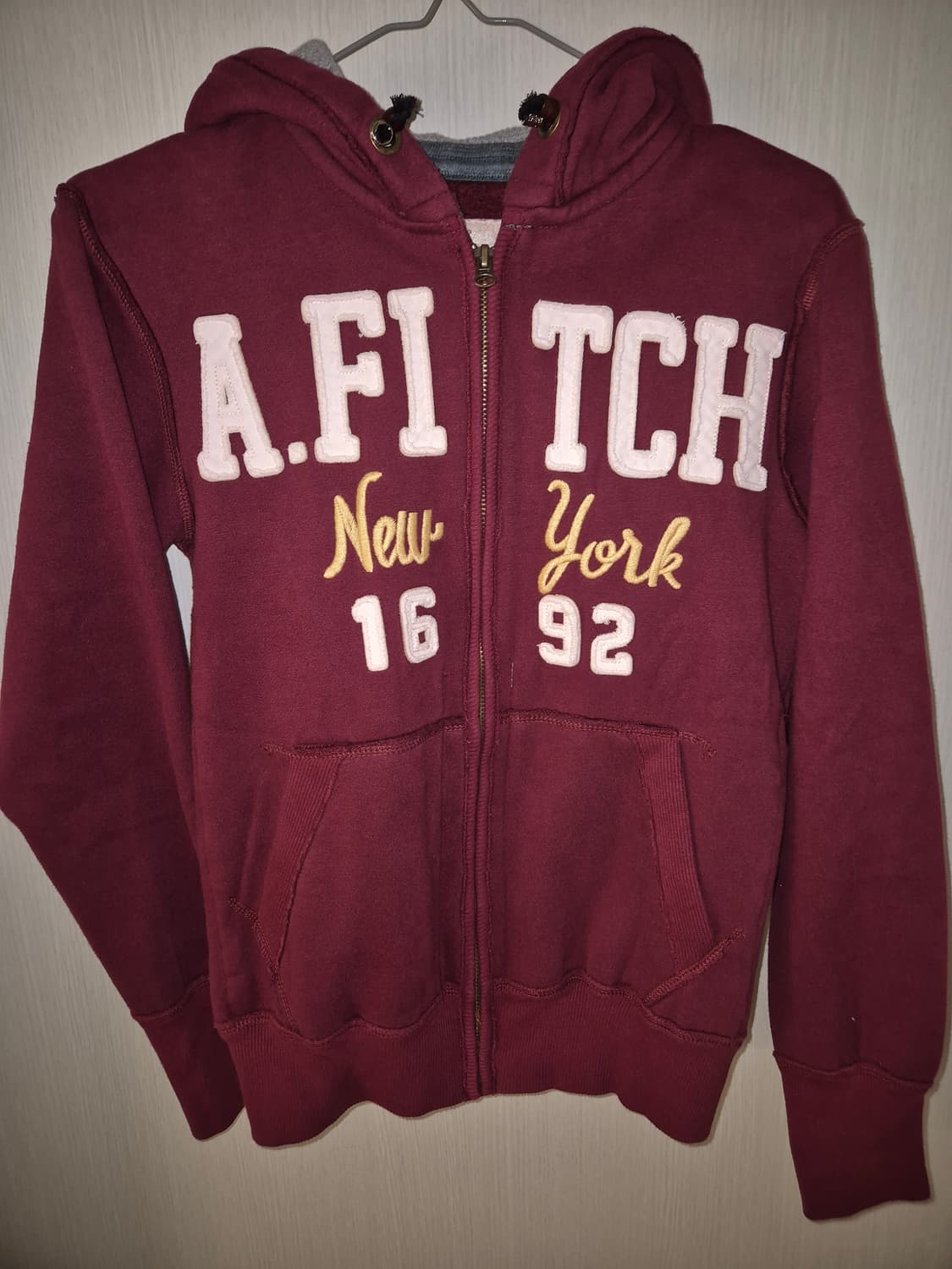 아베 버건디 연핑크 후드집업 M 상품이미지3