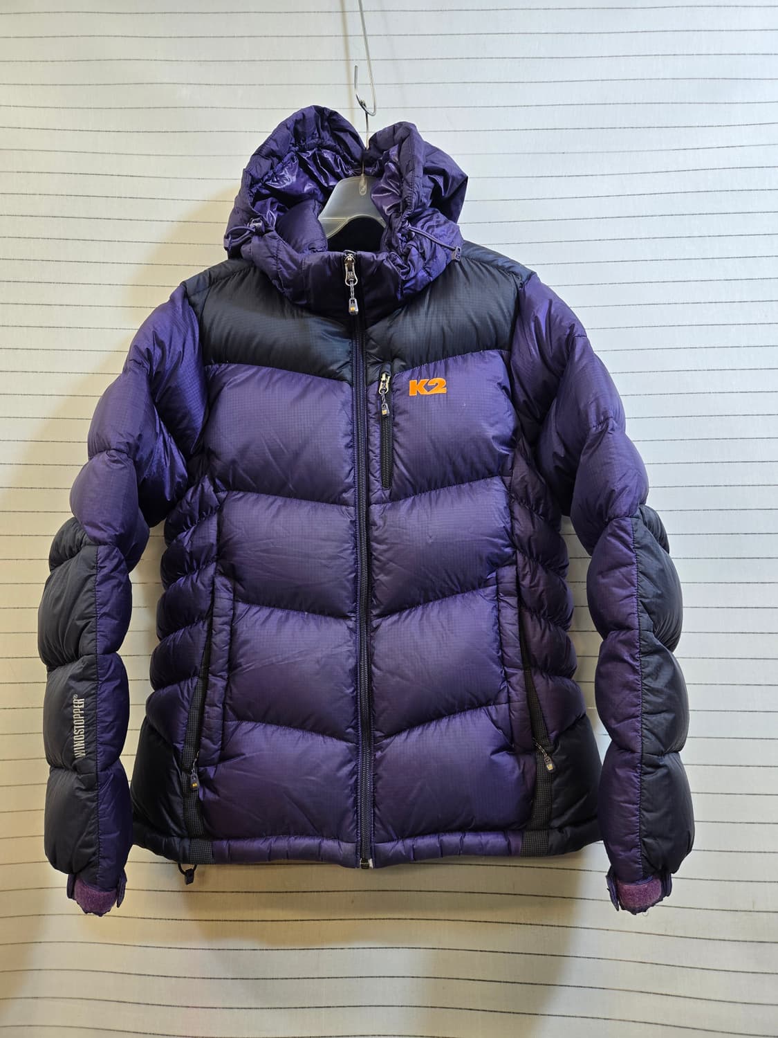 K2 여성 퍼플/블랙 윈드스토퍼 구스다운 패딩 상품이미지1