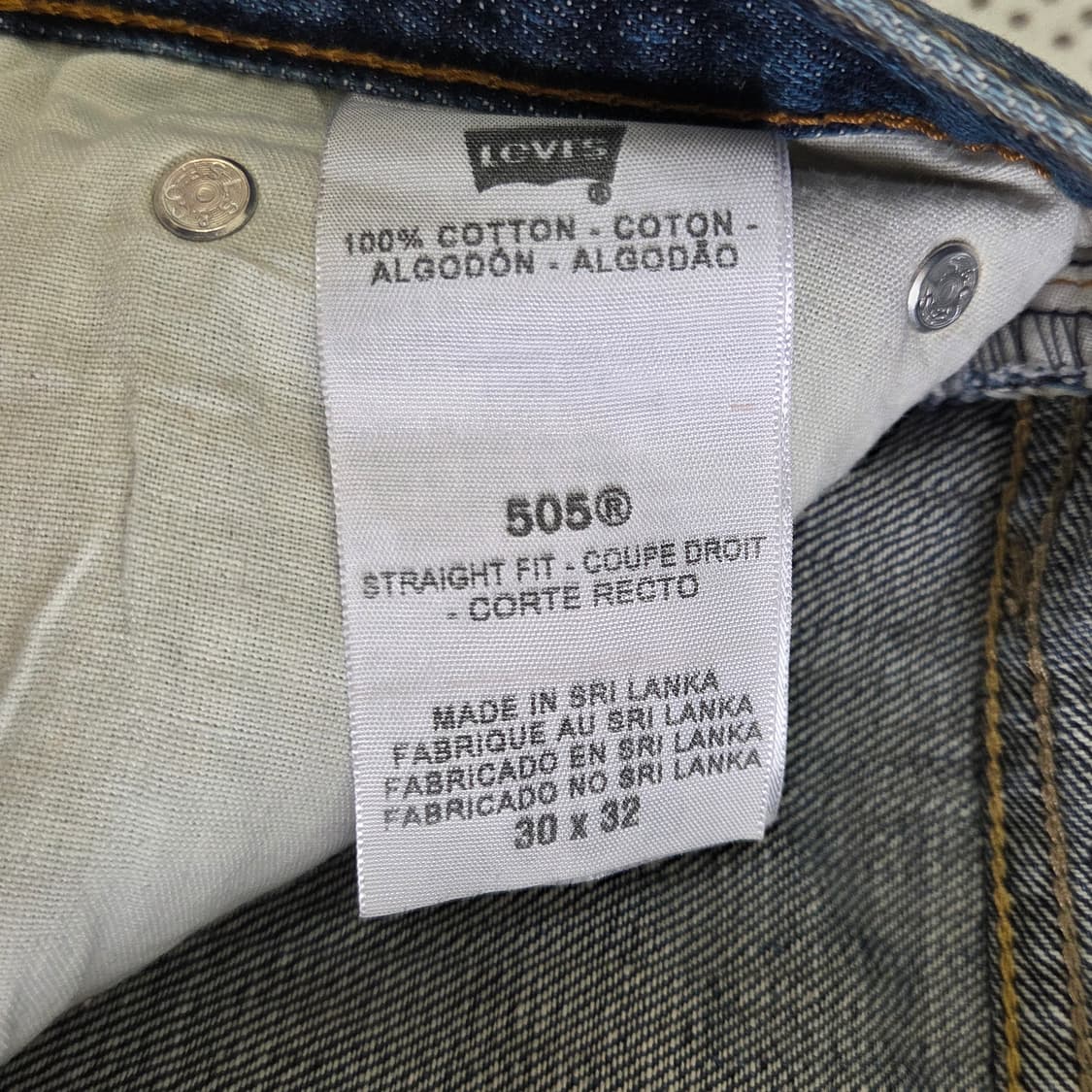 Levi's 리바이스 505 빈티지 스트레이트 워싱 데님 상품이미지6