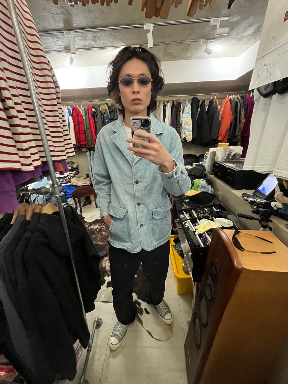 90s USA LANDS' END DENIM CHORE JACKET 상품이미지2