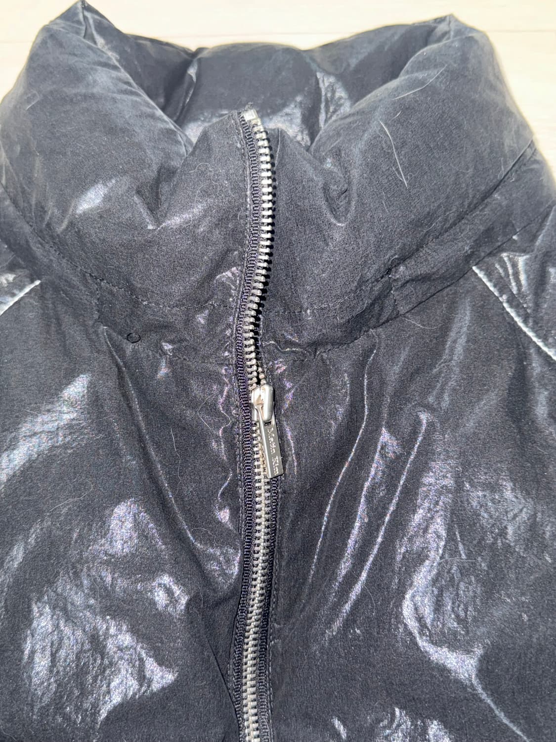 마뗑킴 로고 코팅 다운 점퍼 블랙 S 새상품급 상품이미지3