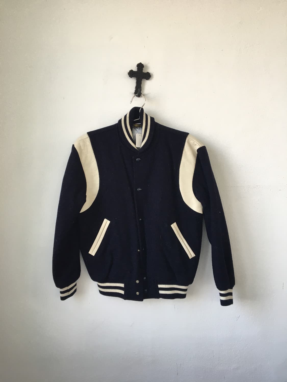 Leather layered woolen jacket 상품이미지2