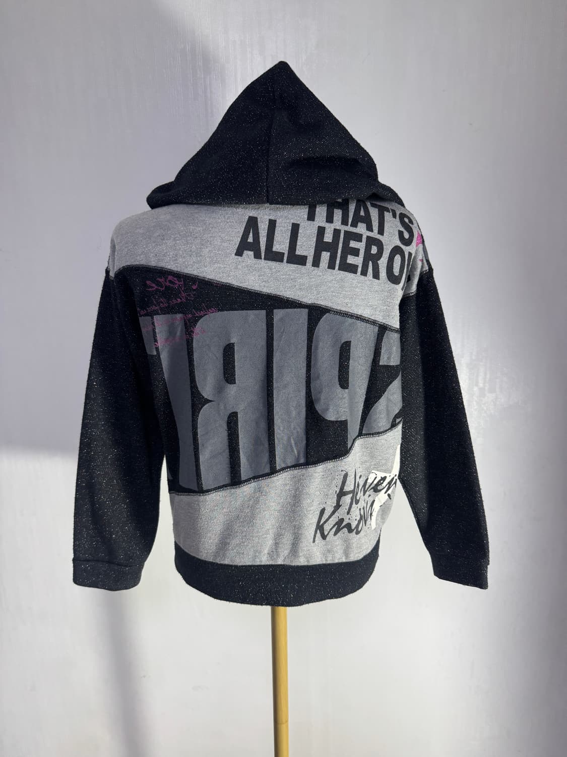 Sky bomber 레터링 후드집업 y2k 상품이미지3