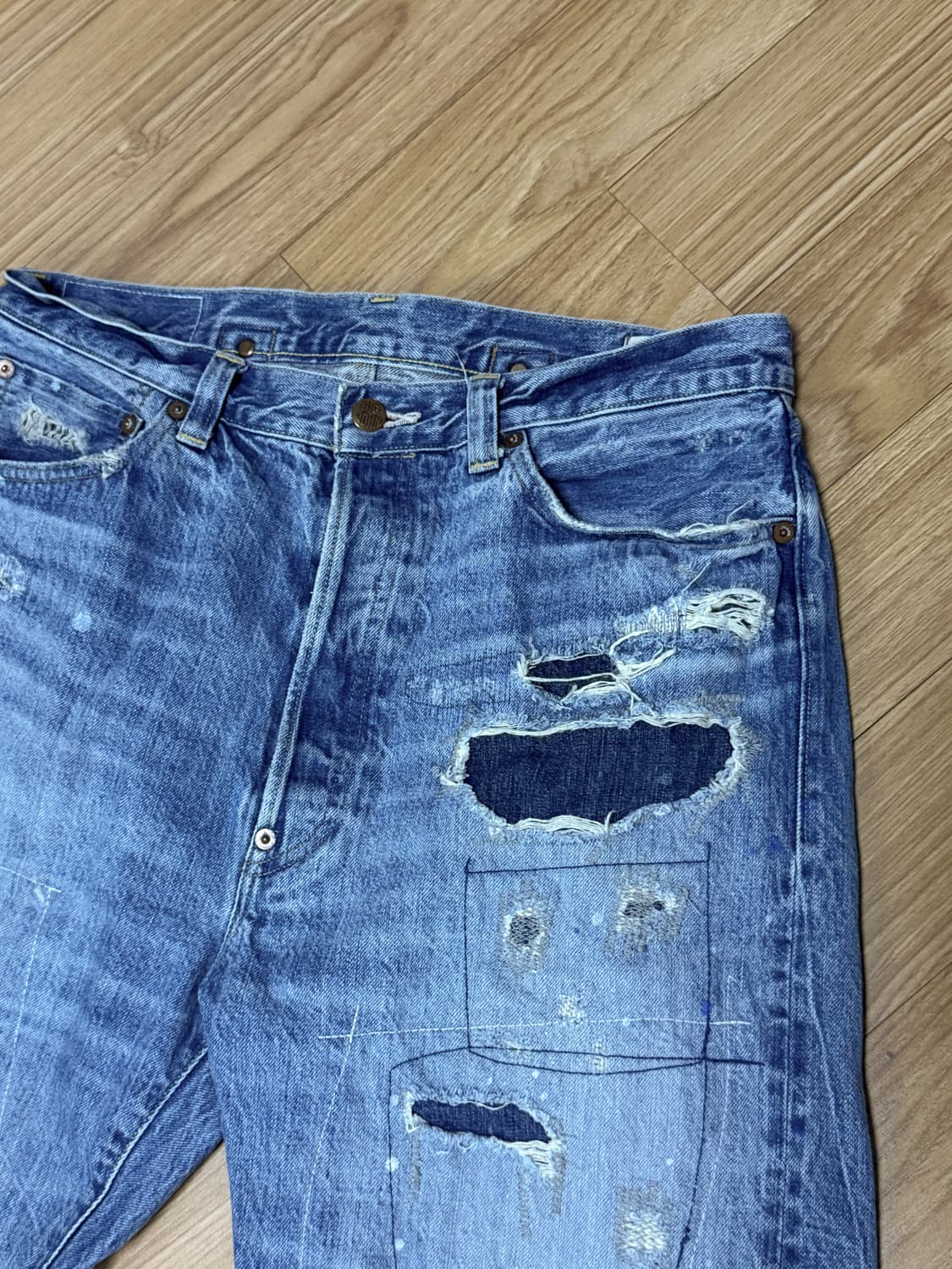 빅존 M103J 라보 한정판 리페어 데님 팬츠 상품이미지5