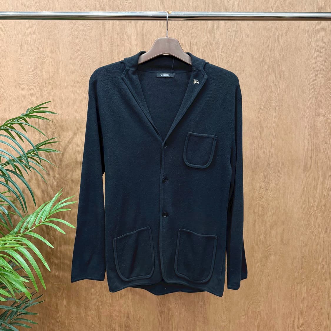 버버리 블랙 라벨 코튼 자켓 카라 로고 자수 패치 포켓 디테일 블랙 상품이미지1