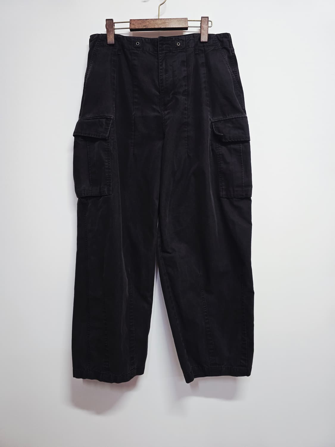 빅유니온 블랙 와이드 카고 바지 상품이미지1