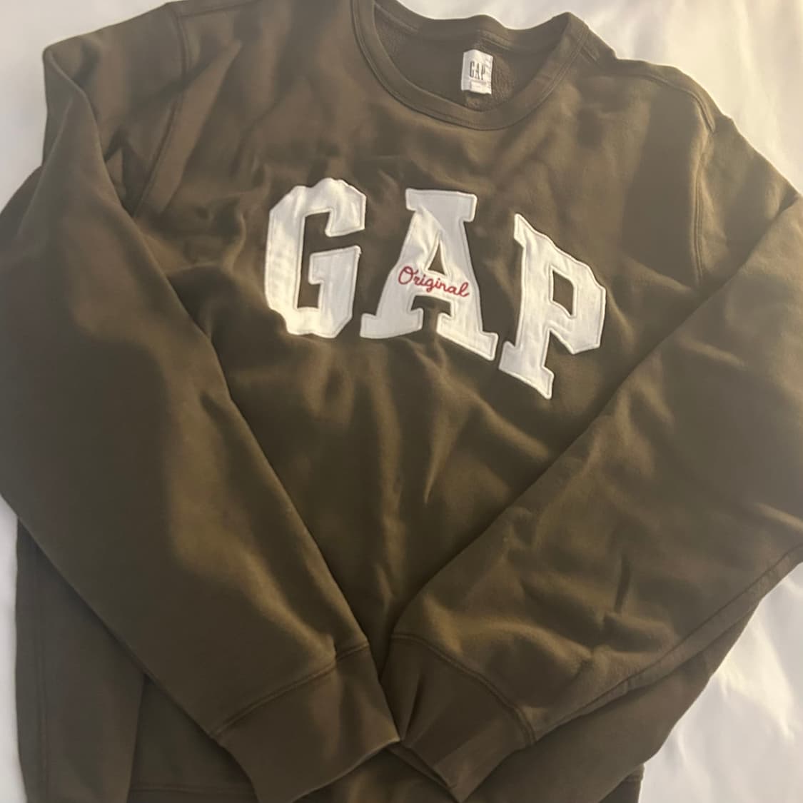 GAP 카키 기모 맨투맨 상품이미지1