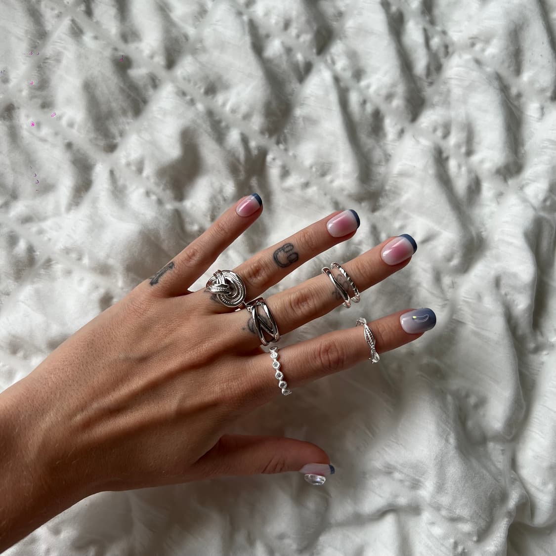 💍 실버 라인 스톤 반지 상품이미지8