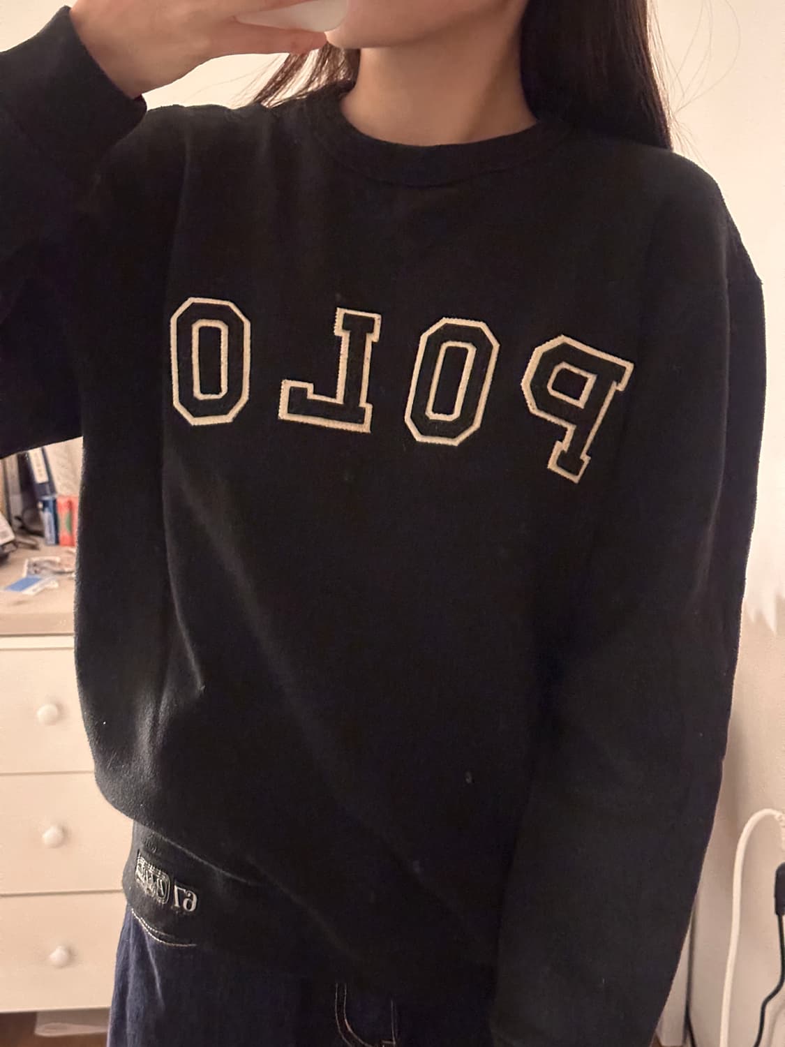 폴로 맨투맨 블랙 M 상품이미지1