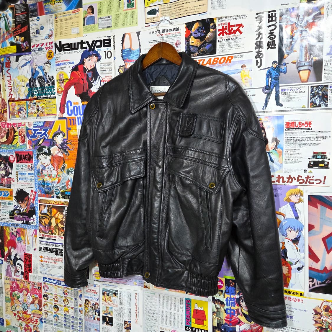 JPN 빈티지 양가죽 빅 포켓 누빔 봄버 자켓 상품이미지2