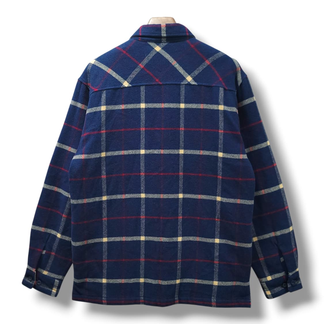 [105/XL] 리바이스 네이비 체크 모직 플란넬 셔츠 자켓 상품이미지2