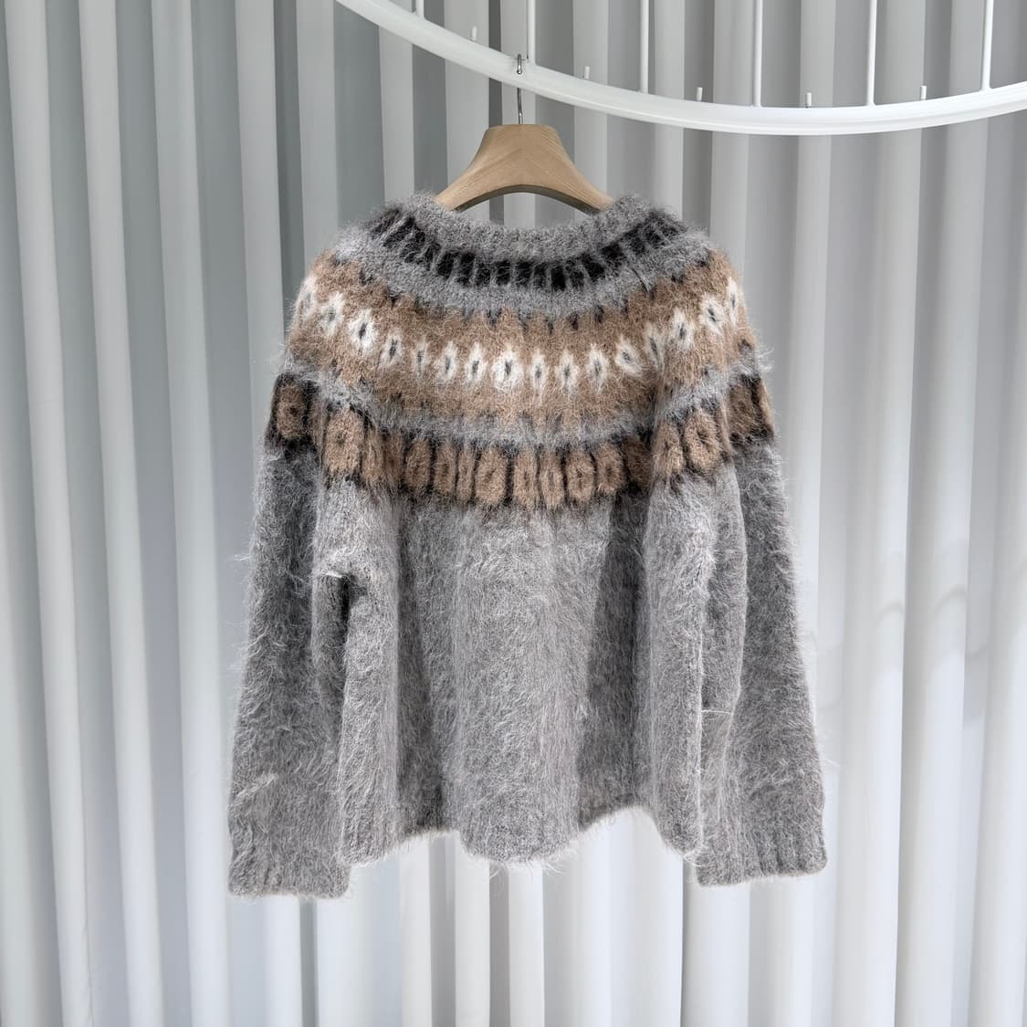 (S/L) / 셀린느 브러쉬드울 알파카 블렌드 니트 스웨터 상품이미지4