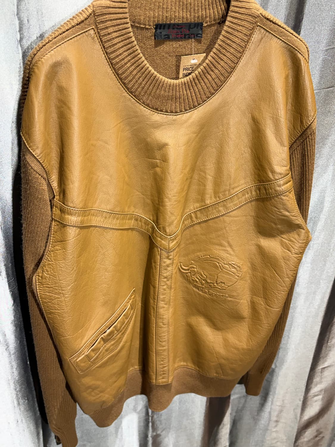 52 Jims Pia 카우레더 믹스 라운드넥 니트 상품이미지5