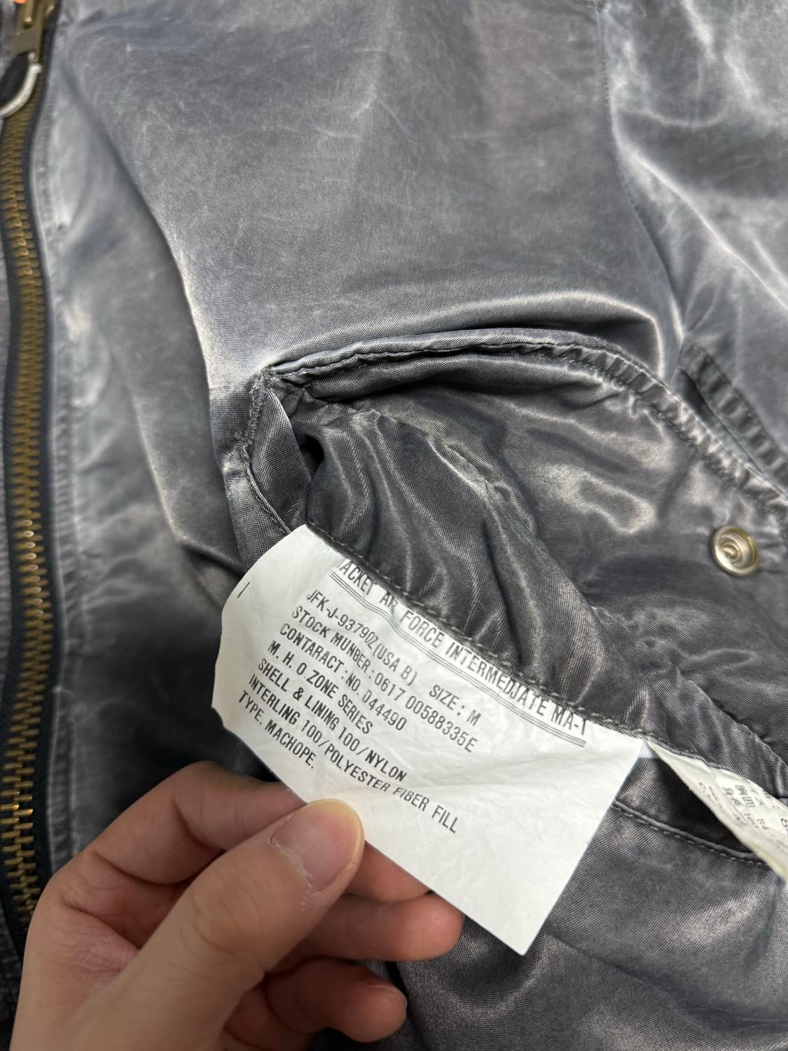 (M)00s MACHOPE MA-1 워시드 그레이 상품이미지3