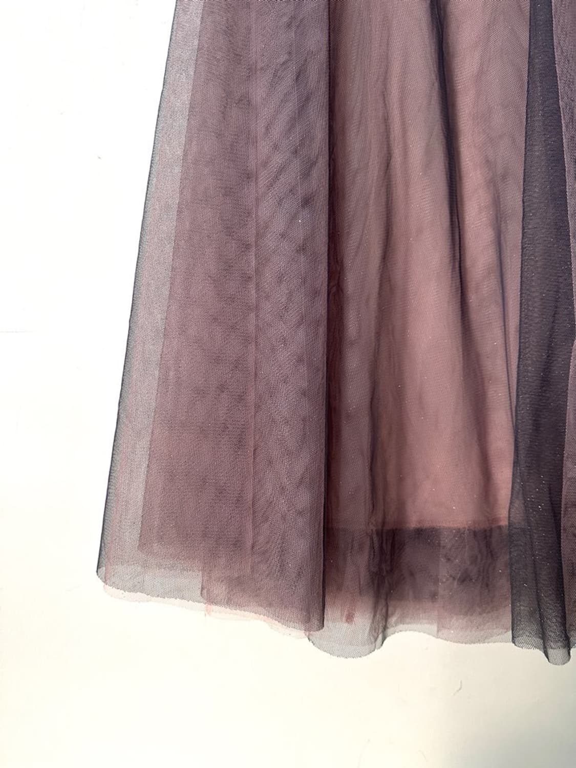 Mesh 2 layered rose skirt / grey & pink 상품이미지2
