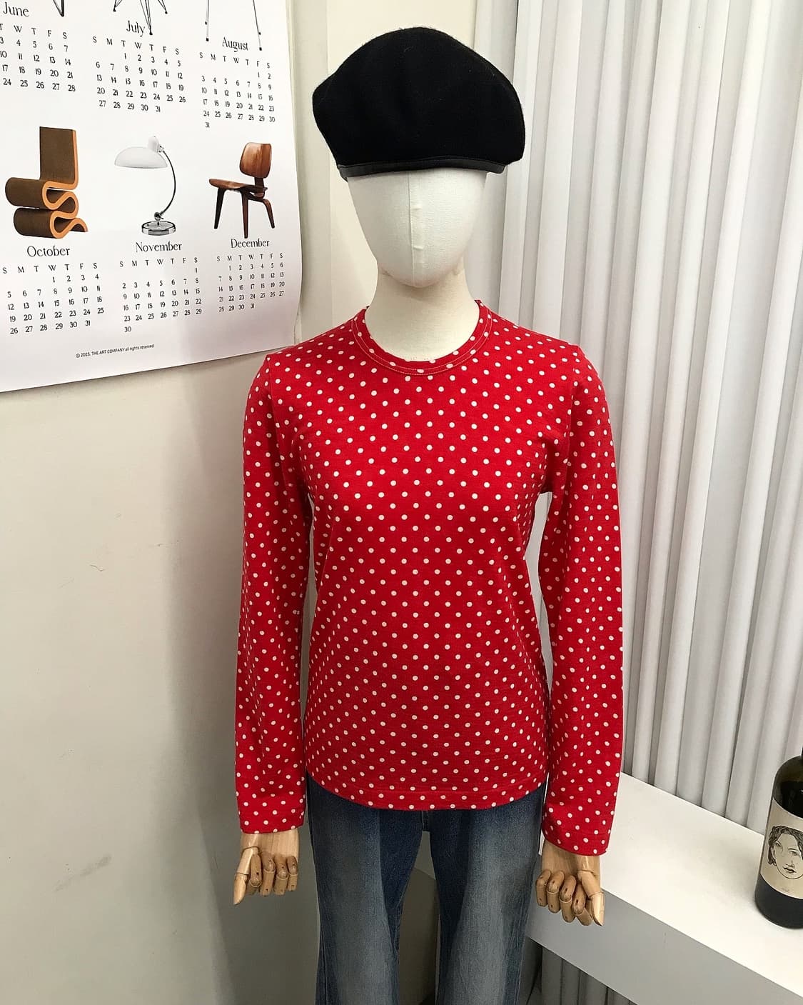 꼼데가르송 레드 도트 니트 상품이미지6