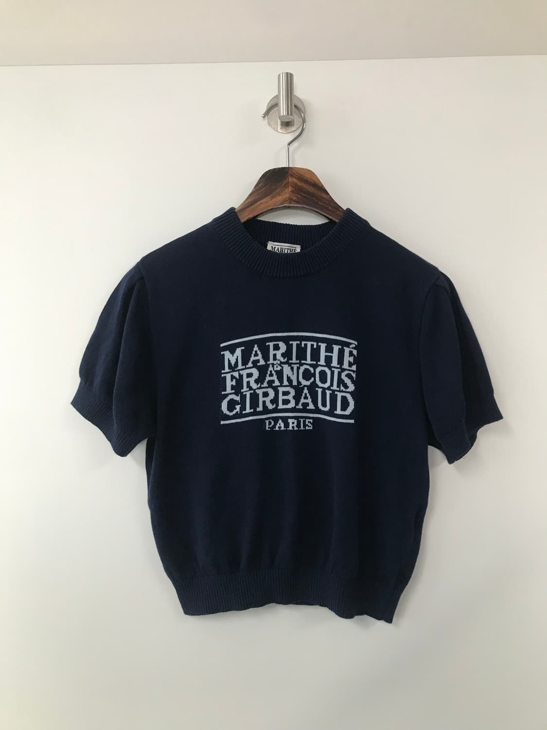 마리떼 프링소와 저버 박스로고 네이비 반팔 니트 상품이미지2