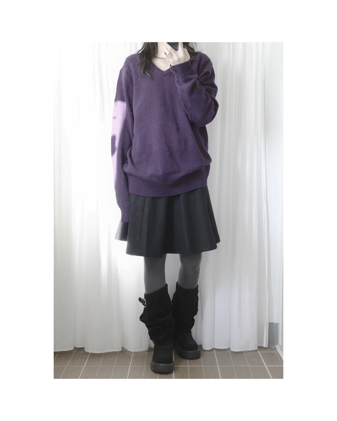 Lambswool deep purple knit 상품이미지2