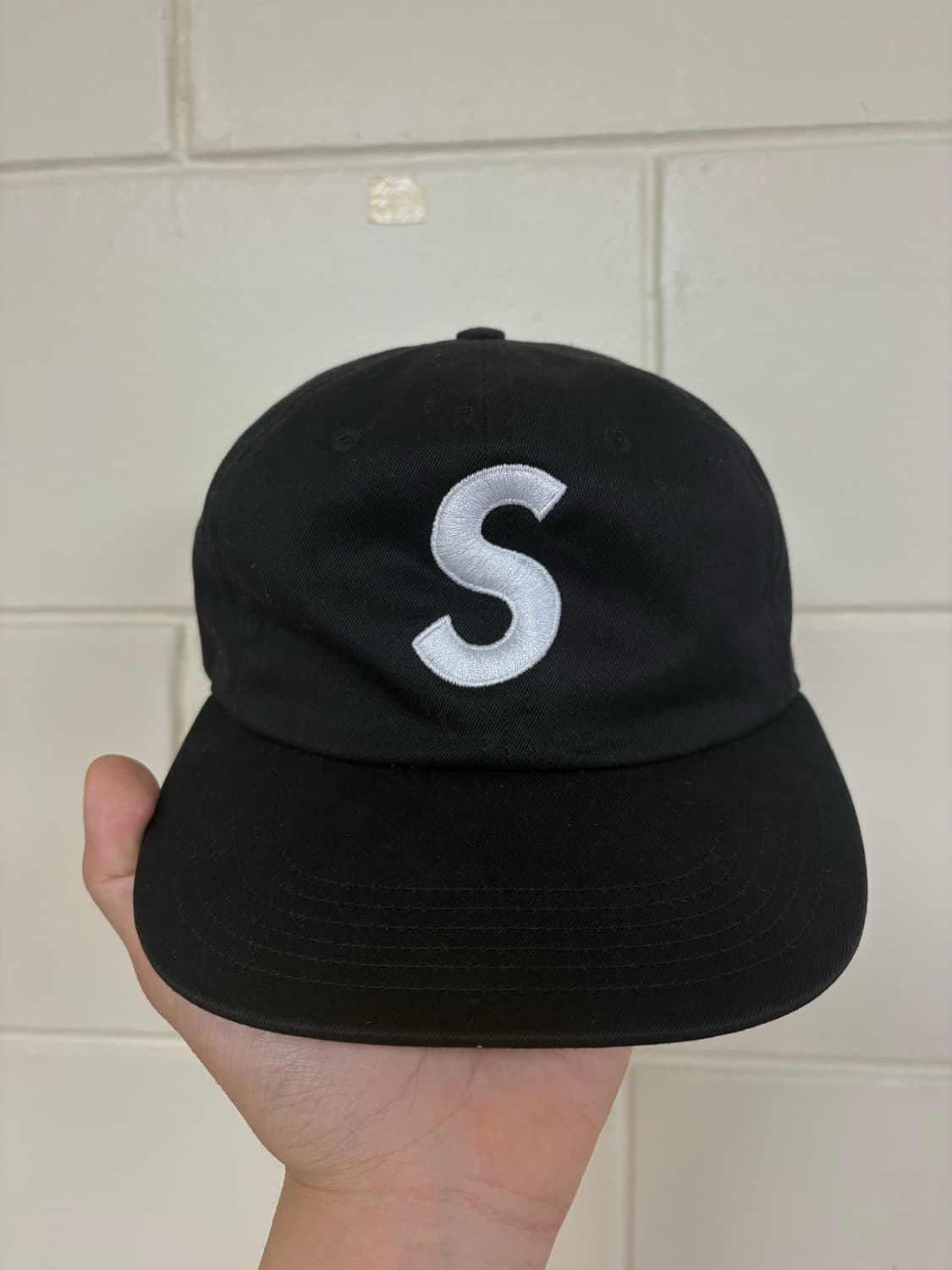 17fw 슈프림 면트윌 S로고 캡 블랙 상품이미지1