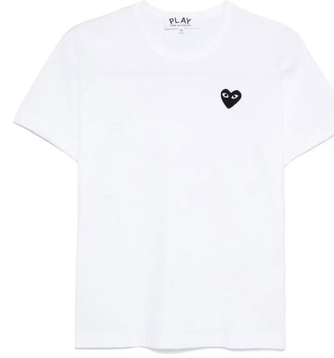 (정품/새상품)꼼데가르송 플레이 검정 하트 반팔티 흰/검 상품이미지2