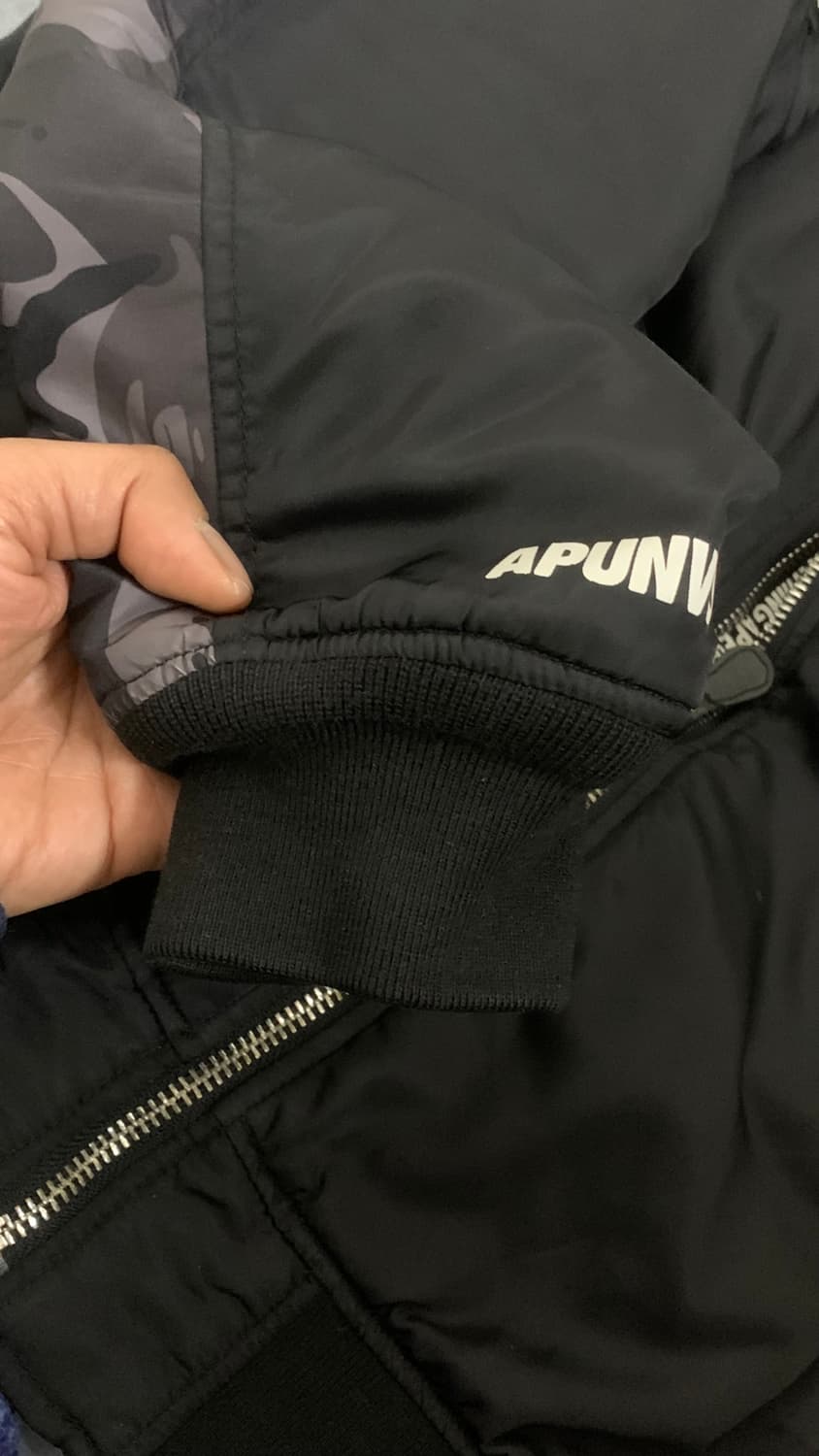 베이프 에이프 블랙 봄버 자켓 XL 상품이미지6