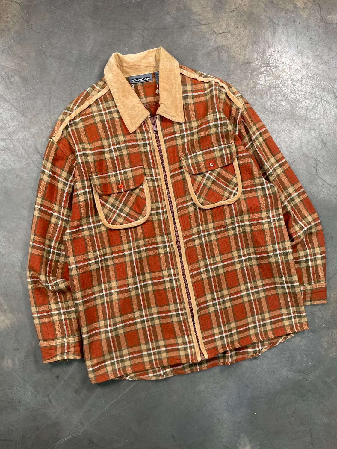 빈티지 타탄 체크 셔츠 집업 상품이미지2