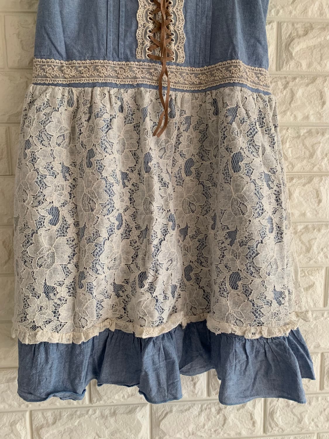 아일렛 스모크 밴딩 뷔스티에 원피스 상품이미지3