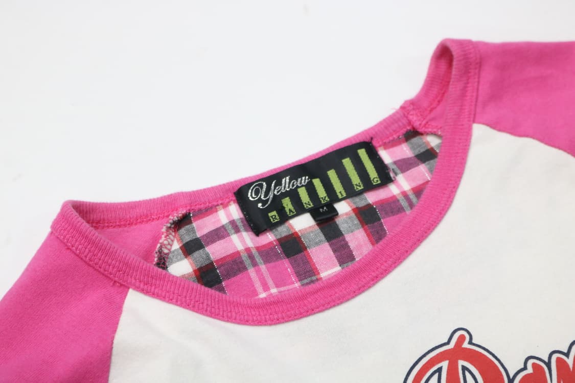 옐로우 랭킹 핑크색 레글런 긴팔 티셔츠 상품이미지6