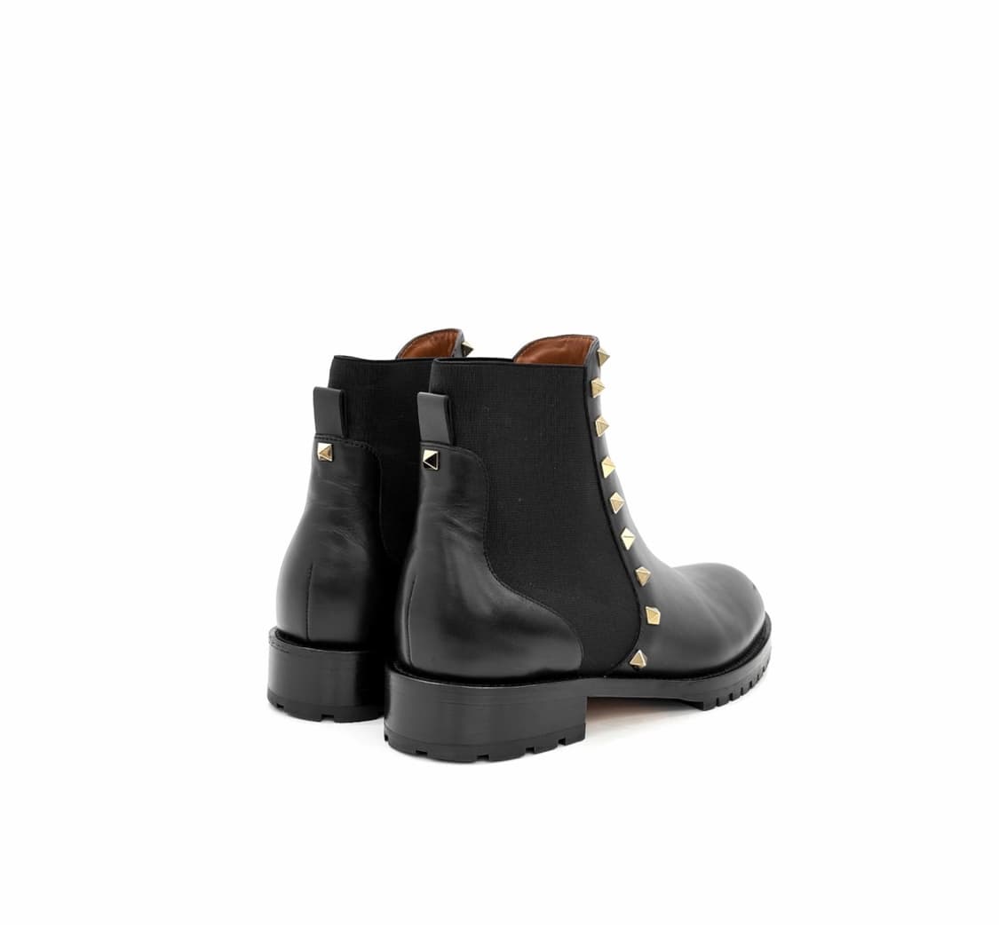 [37.5] 발렌티노 여성 락스터드 레더 리뱃 앵클 첼시 부츠 블랙 상품이미지4