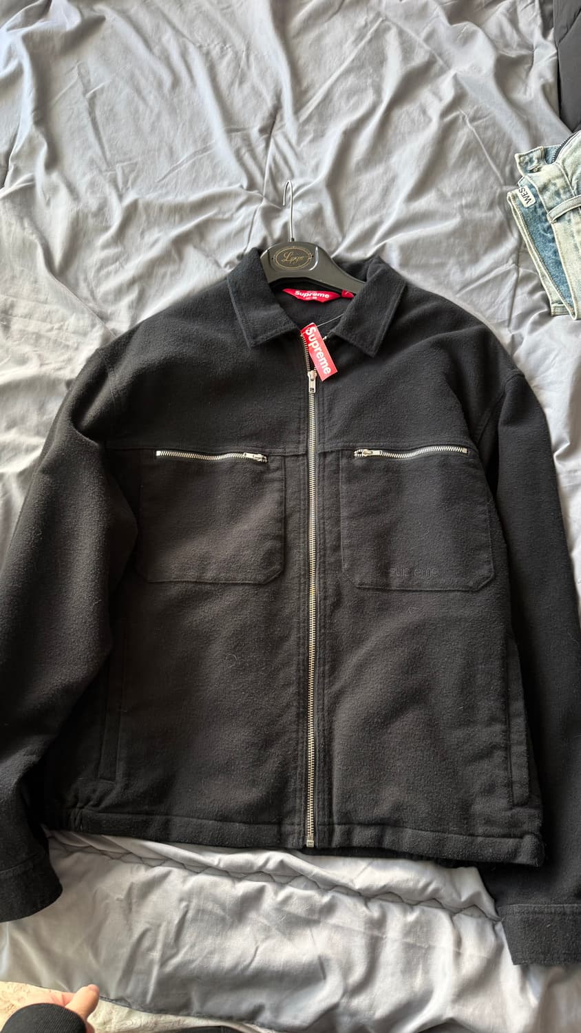 슈프림 몰스킨 워크 자켓 블랙 - 25SS 블랙 상품이미지1