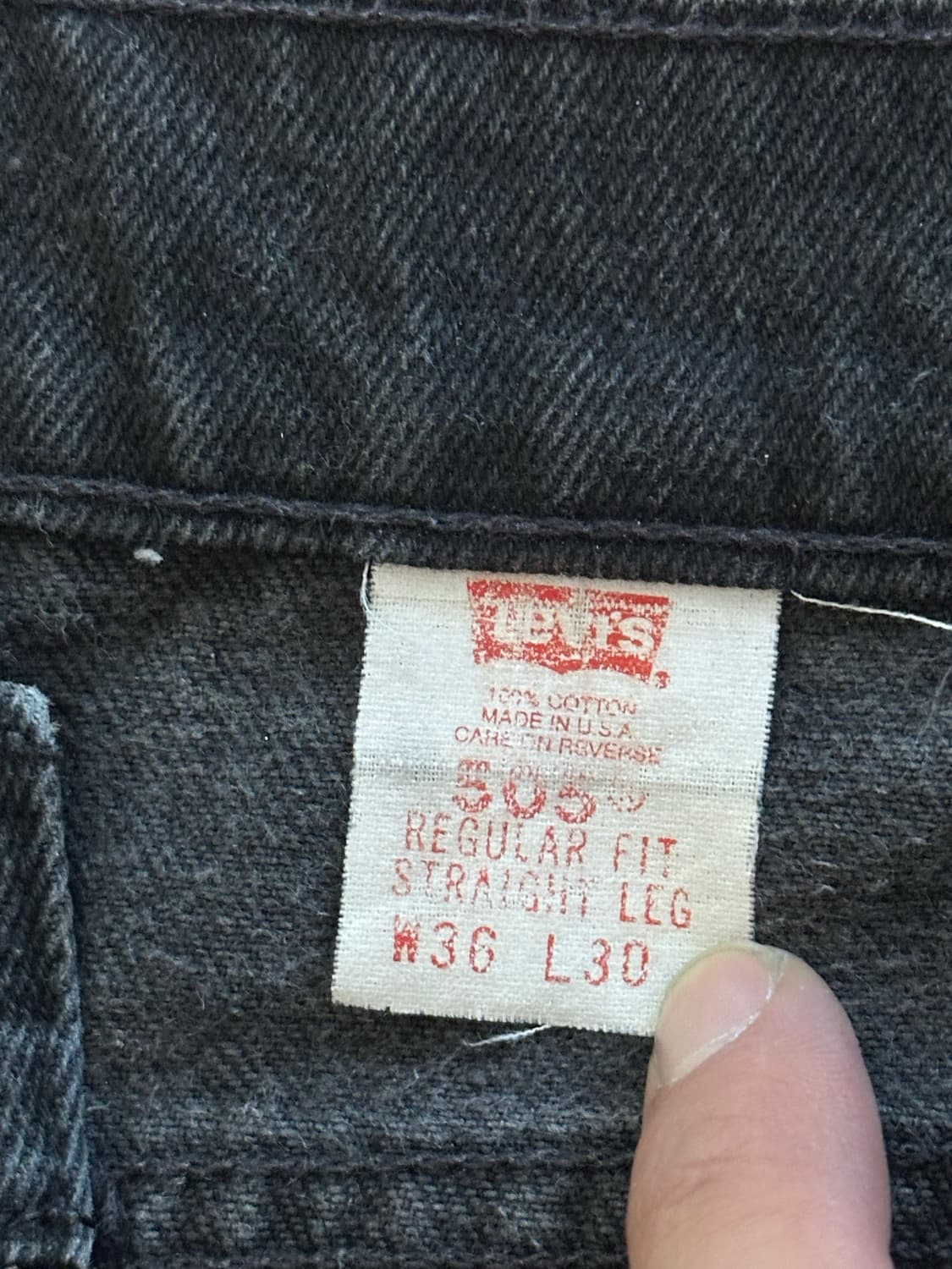 90s 리바이스 505 흑청 블랙진 오렌지탭 커팅진 상품이미지3