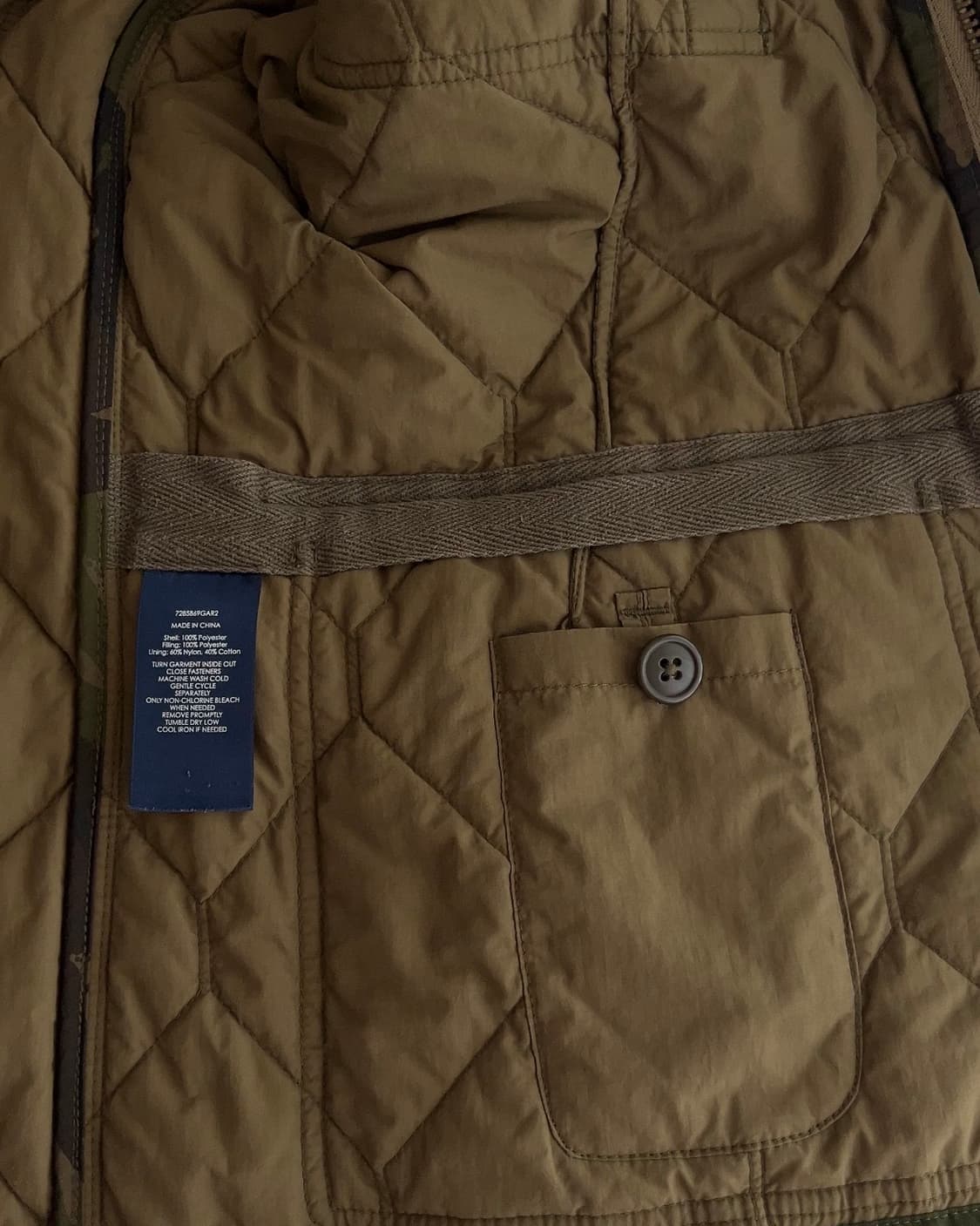 폴로 랄프로렌 카모 퀼팅 후드 자켓 s 상품이미지5