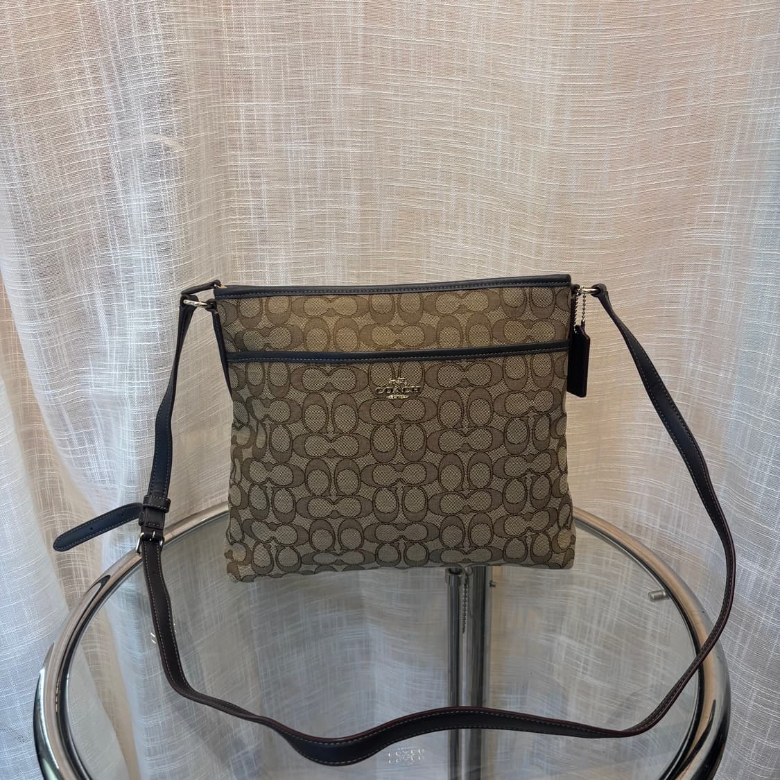 정품 코치 패브릭 사각 크로스백     상품이미지1