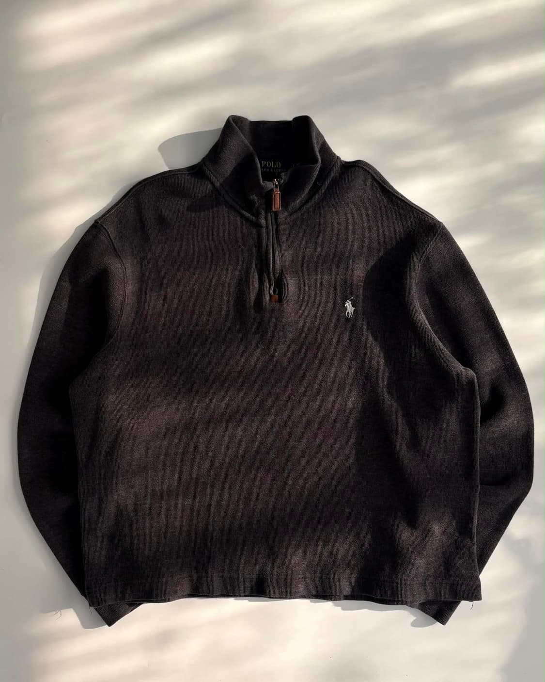[L] 폴로 랄프로렌 그레이 하프집업 코튼 니트 상품이미지1