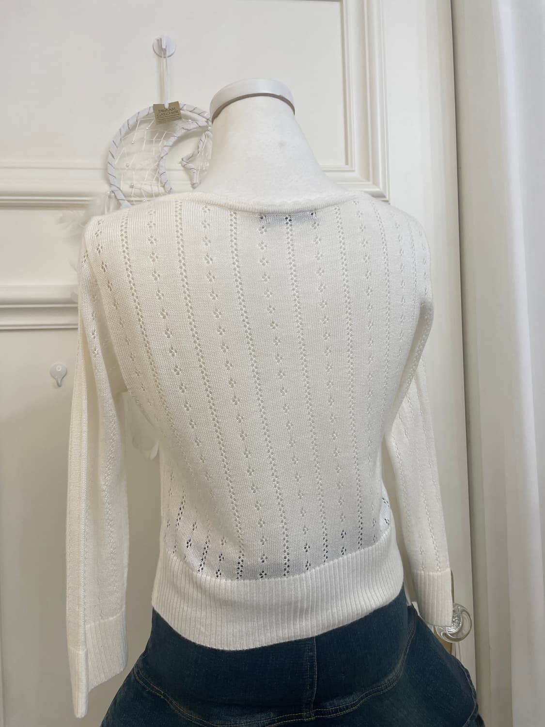 INGNI white crochet basic cardigan 상품이미지4