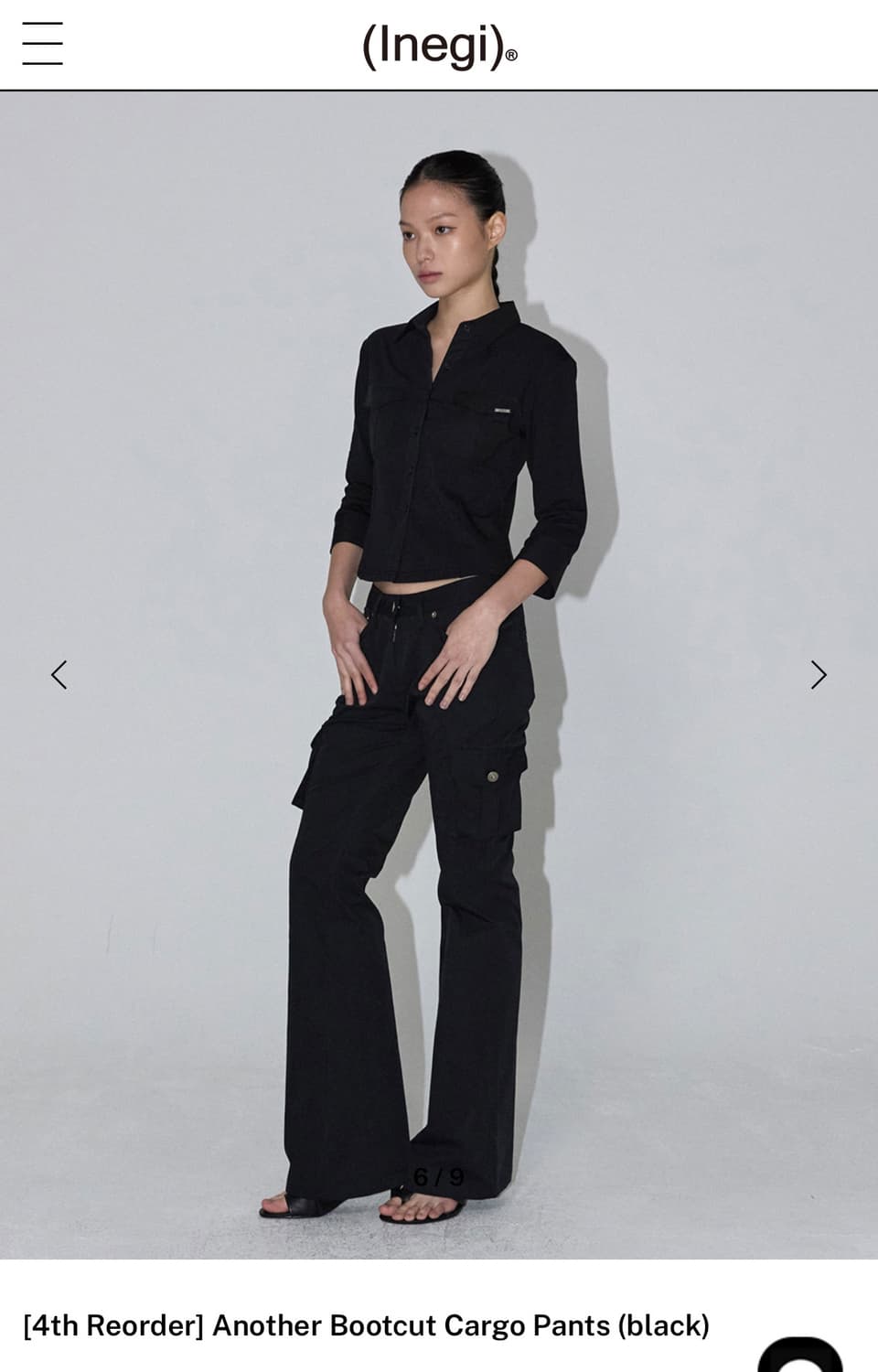 inegi Another Bootcut Cargo Pants 블랙 M 상품이미지1