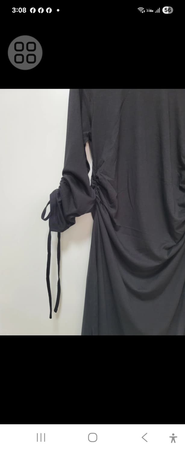 초특가세일!! 새제품!!부들부들 블랙 롱 슬리브 원피스 블랙.카키 상품이미지6