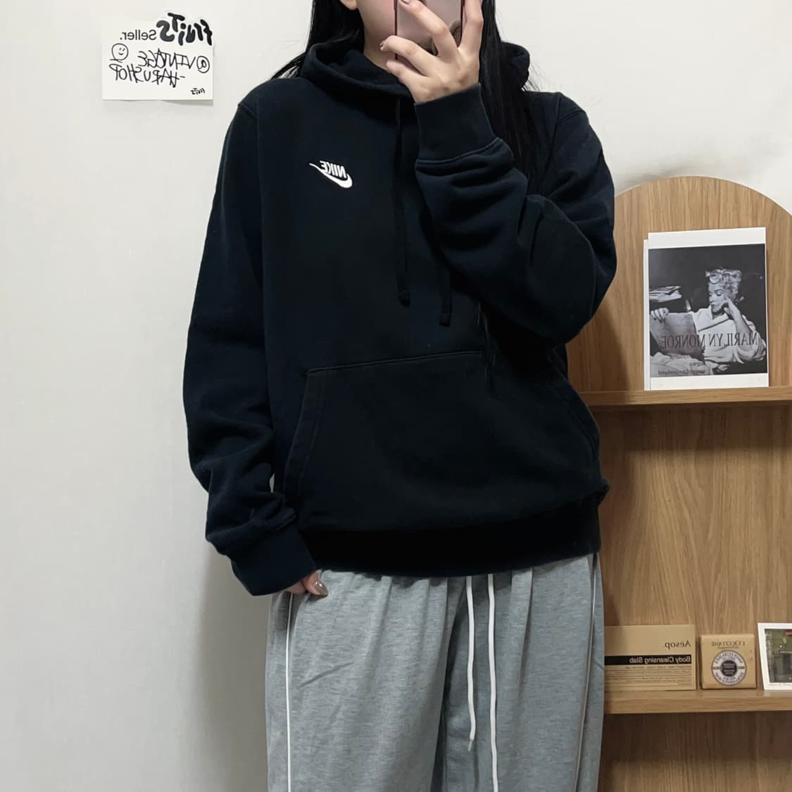 [정품] 나이키 블랙 푸츄라 후드티 [ L ] 상품이미지1