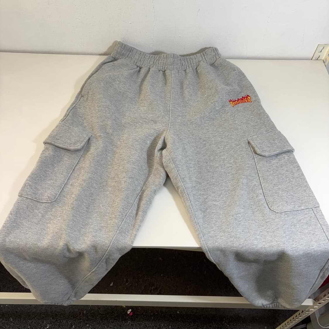 S-M 트레셔 그레이 루즈핏 스웻코튼 카고 조거팬츠 상품이미지2