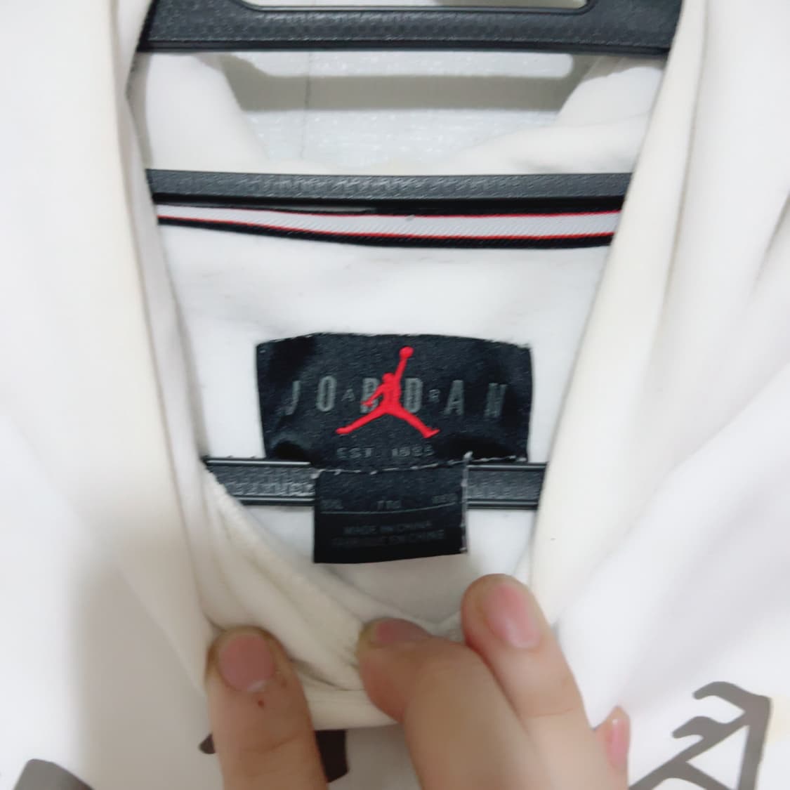 조던 화이트 프린팅 올드스쿨 봄 공용 후드티 상품이미지4