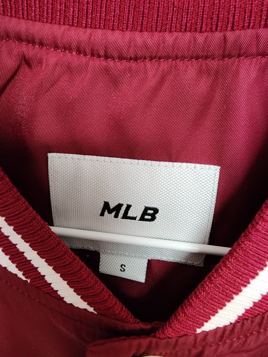 MLB 뉴욕 양키스 바시티 자켓 S 와인색 상품이미지3