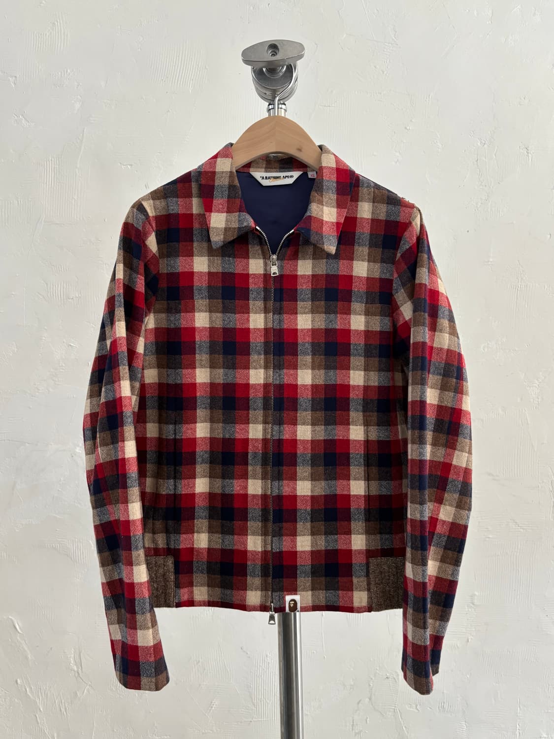 Bape 베이프 체크 울 집업 자켓 상품이미지1