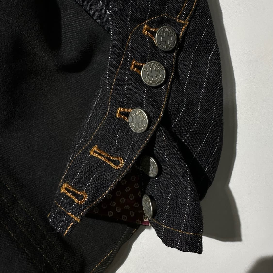 장 폴 고티에 스트라이프 슬리브 데님 트러커 자켓 상품이미지6