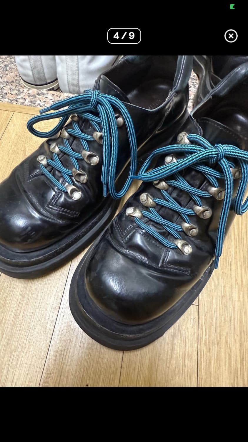 보테가 베네타 러그 하이킹 레이스업 슈즈 블랙 상품이미지4