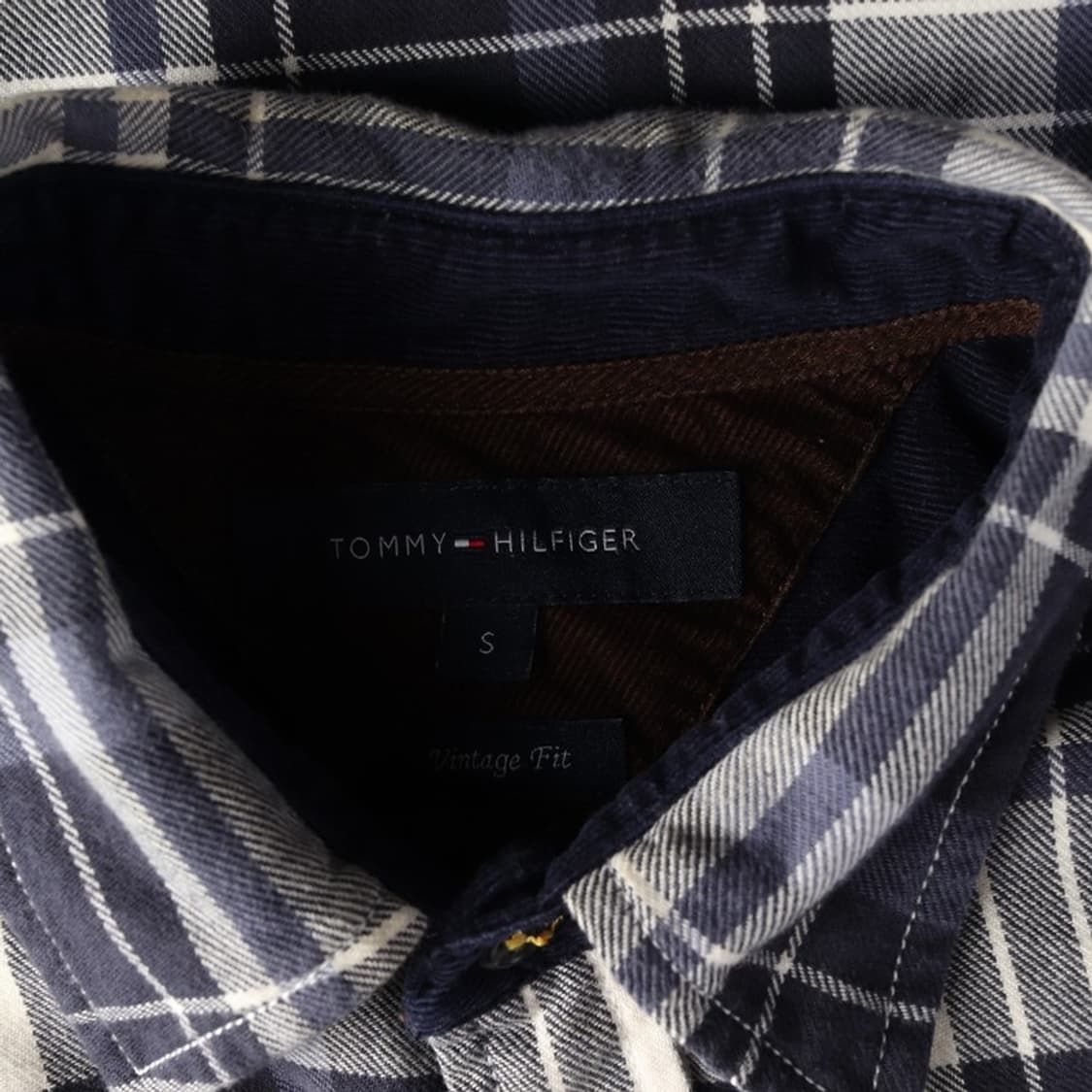 타미힐피거 빈티지핏 배색 체크 셔츠 S 상품이미지5