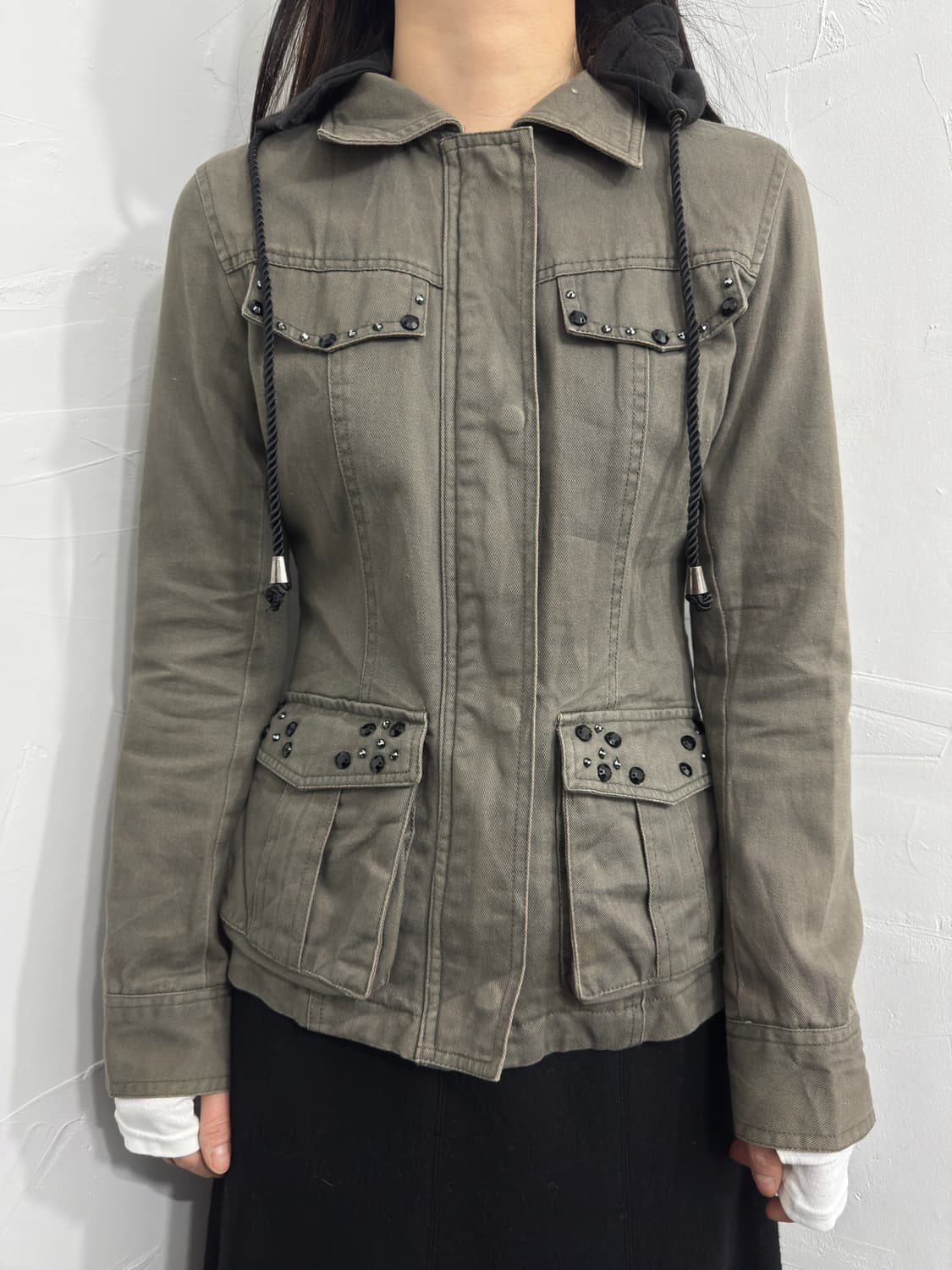 stud design hood jacket 상품이미지5