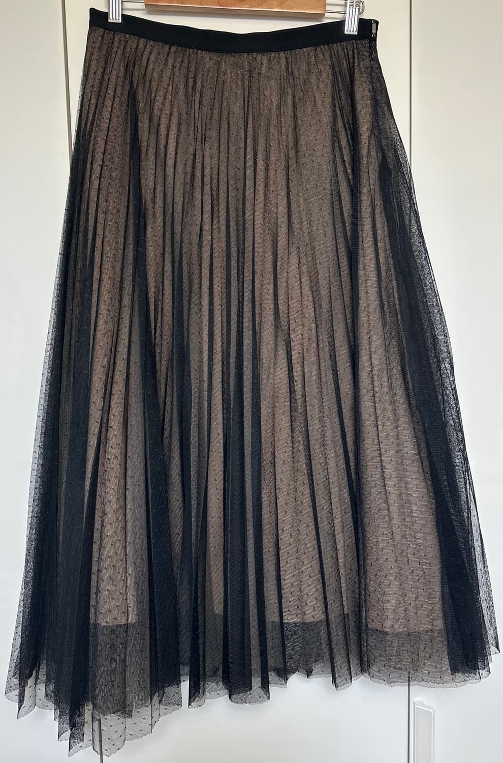 오르 블랙 튤 스커트 롱 플리츠 샤스커트 상품이미지2